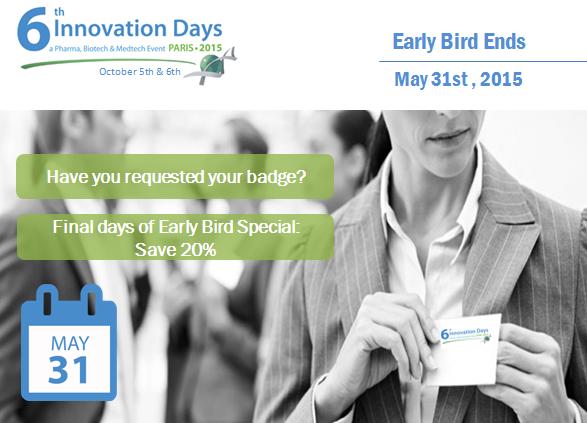 Last days for the Early Bird for Innovation Days 2015 !